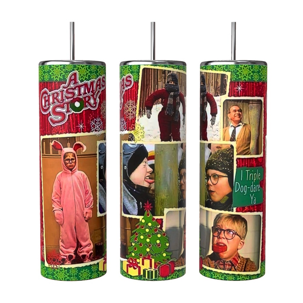 A Christmas Story 20oz Stainless Steel Sublimated Tumbler Double wall insulated